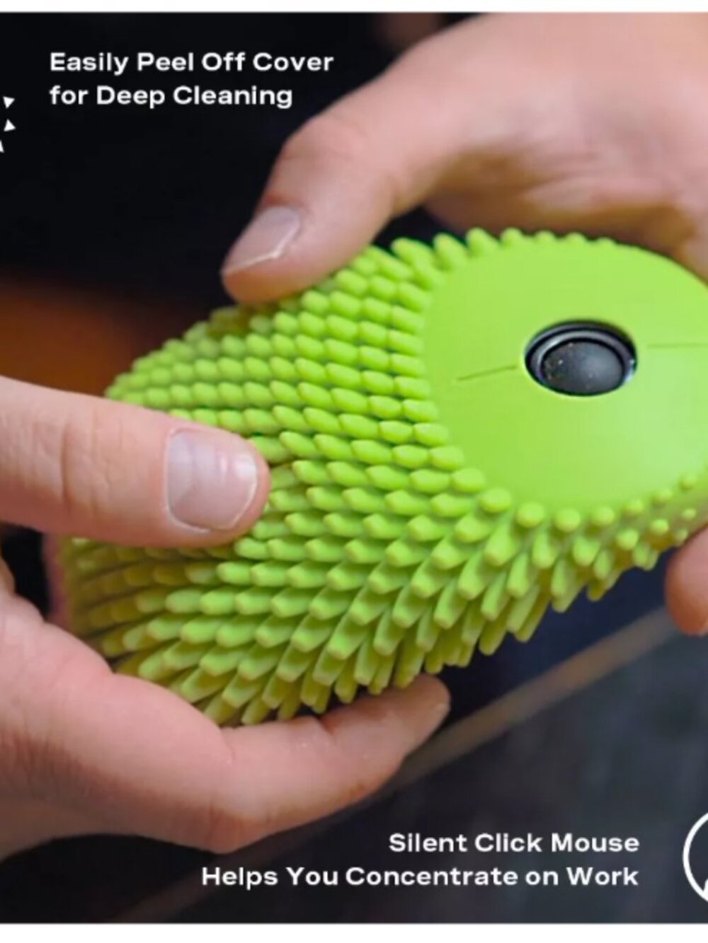 Hedgehog Hoglet Fidget Computer Mouse, Lime - Picture 1 of 5